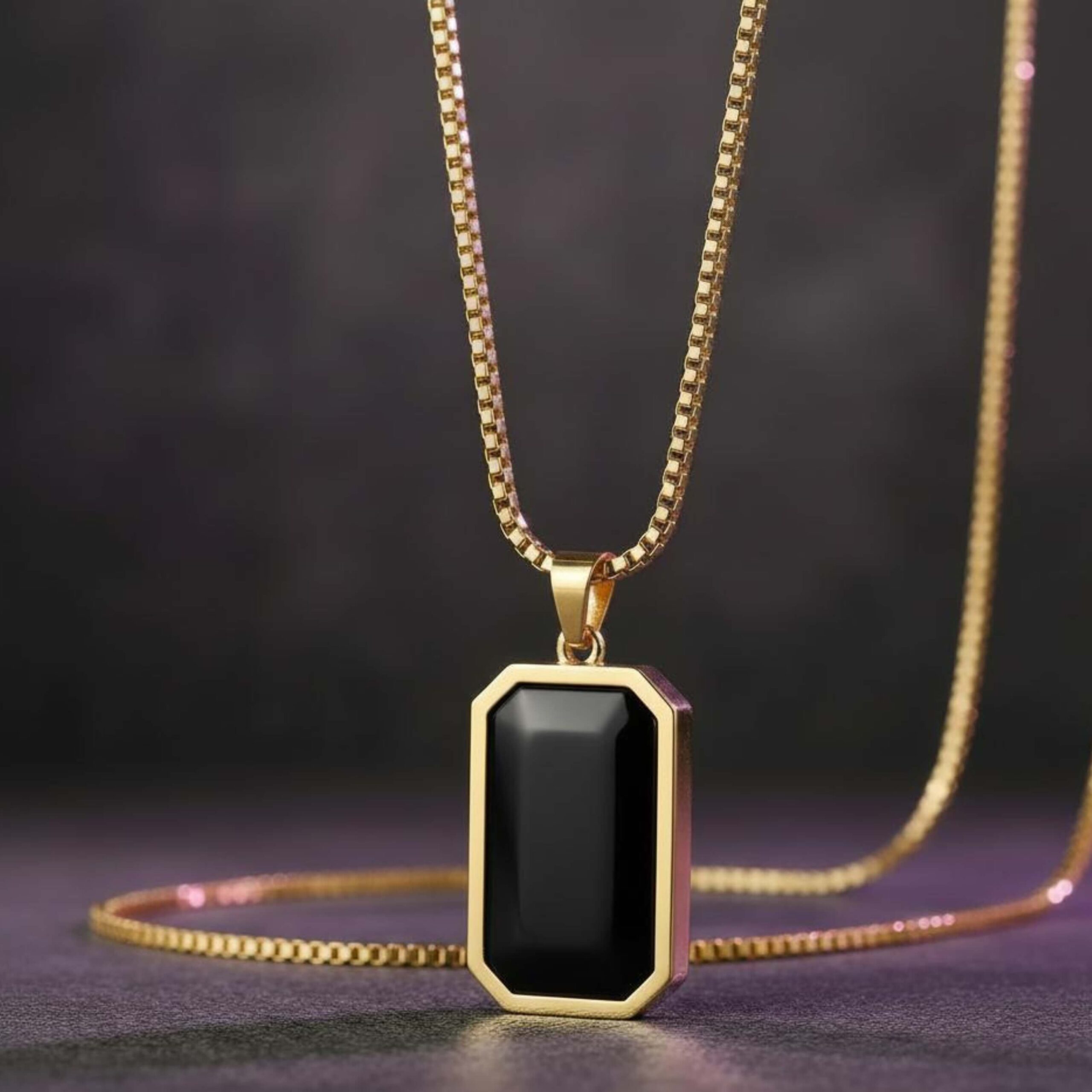 Stainless Steel Dual Sided Square Necklace