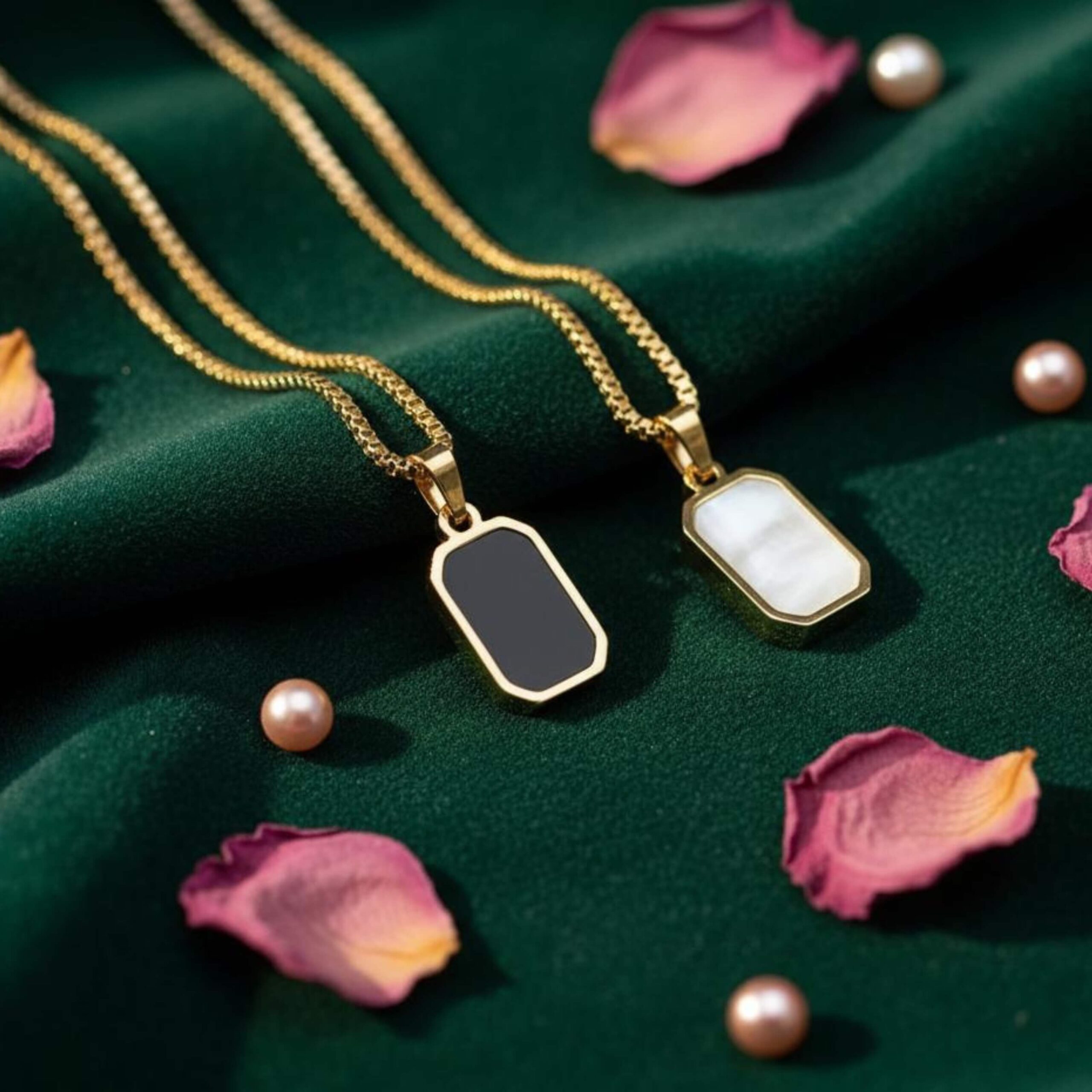 Stainless Steel Dual Sided Square Necklace - Image 3